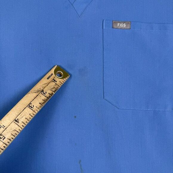 Figs technical collection scrub top v neck womens small blue healthcare nursing - Picture 2 of 9